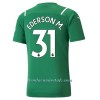 Camiseta de fútbol Portero Manchester City Ederson 31 Segunda Equipación 2021/22 - Hombre